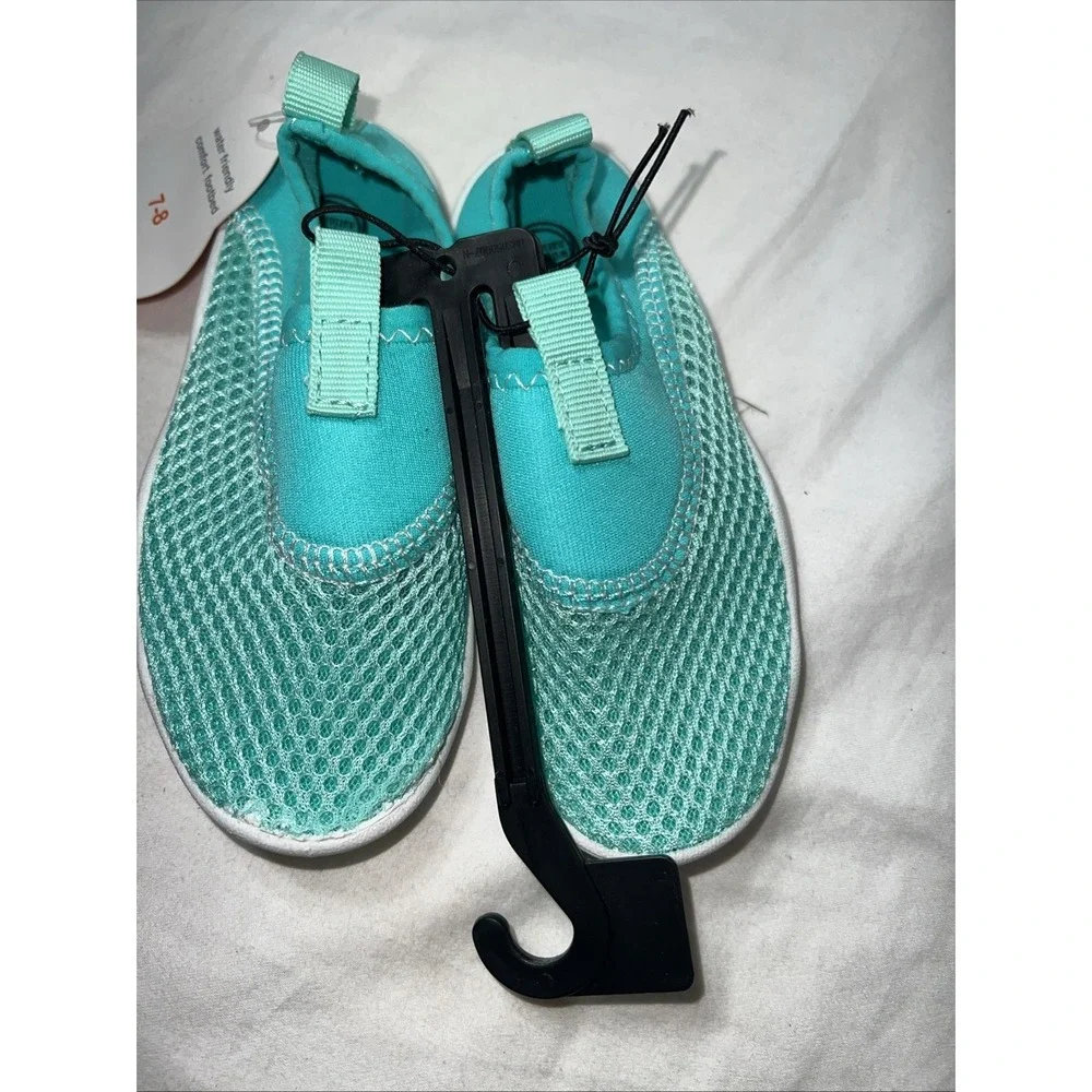 WONDER NATION Toddler Girls Kids Size 7-8 Water Shoes Mesh • Mint